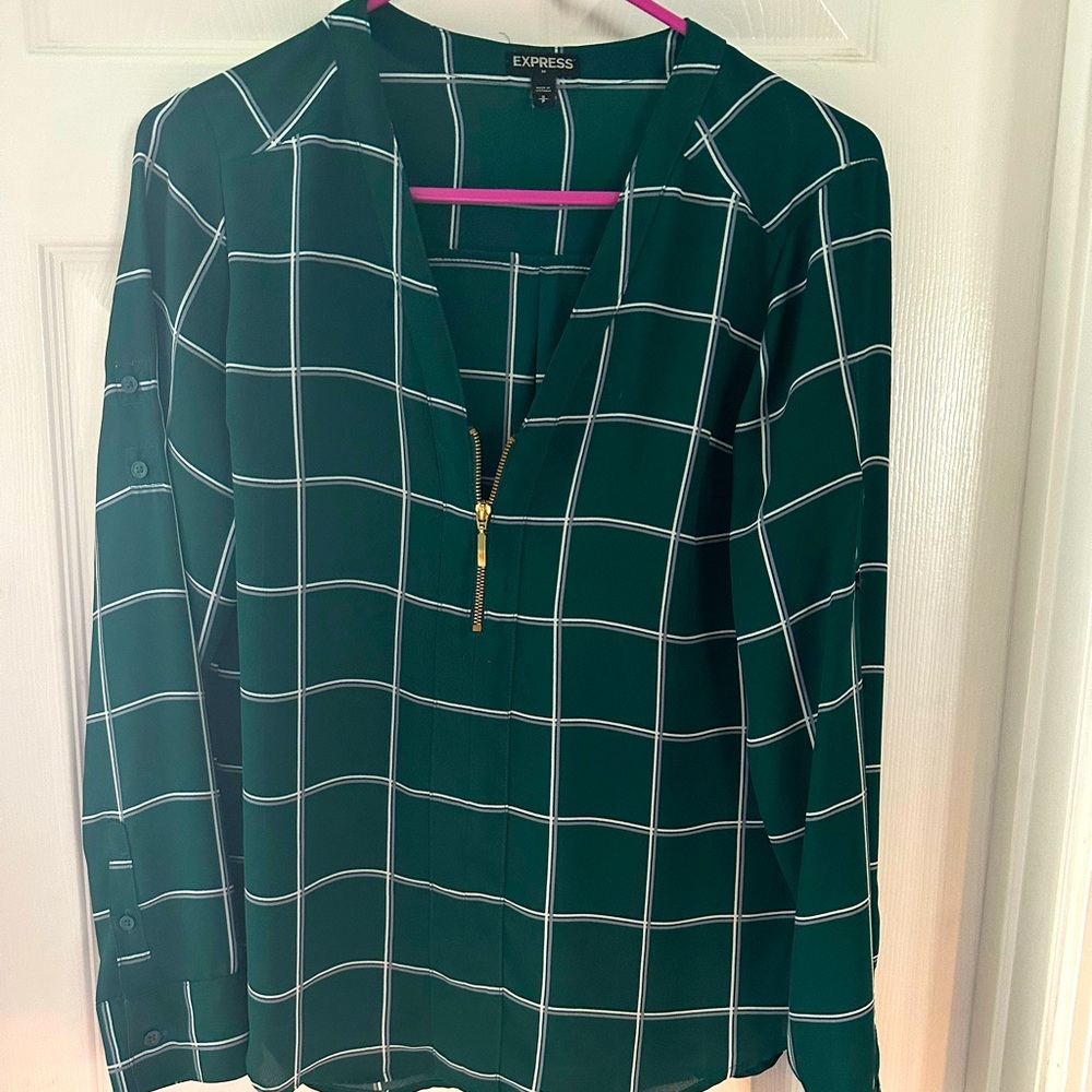 Express portifino shirt with zip and stripe design